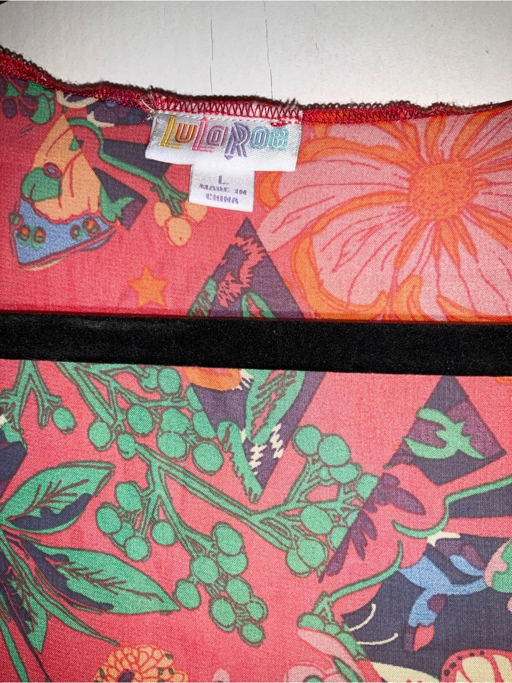 LuLaRoe Coral Floral Open Cardigan - Picture 6 of 6